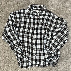 Max Studio Black and White Plaid Shirt